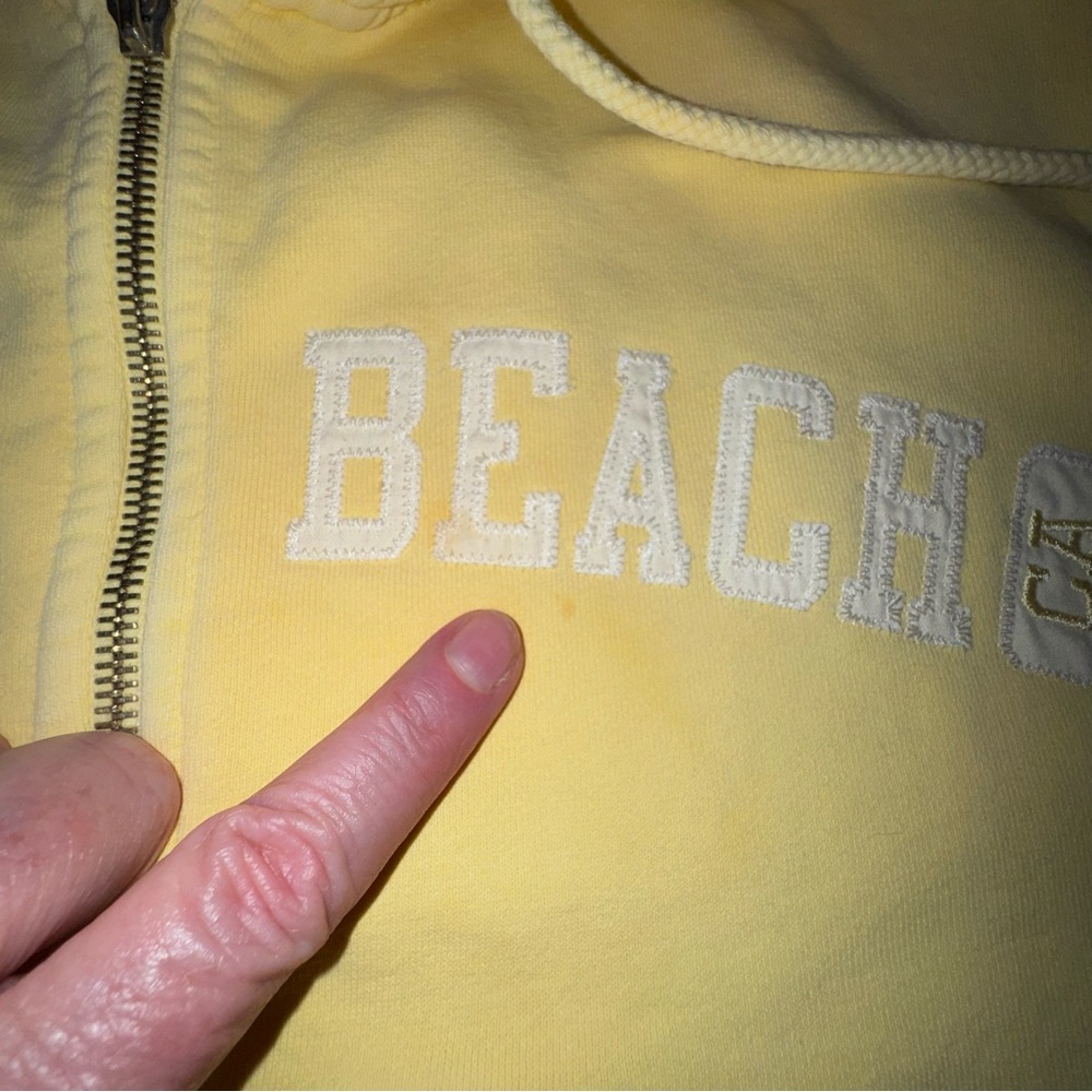 Laguna Beach Zip-Up Hooded Sweatshirt - Pale Yellow - Picture 8 of 11
